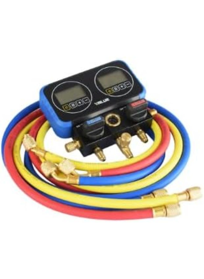 فاليو مجموعة مانيفولد خدمة رقمية من VALUE موديل VRM2-0101i لتكييف الهواء وغازات التبريد، بشاشة رقمية ومقياسين رقميين، مع 3 خراطيم - Image 2